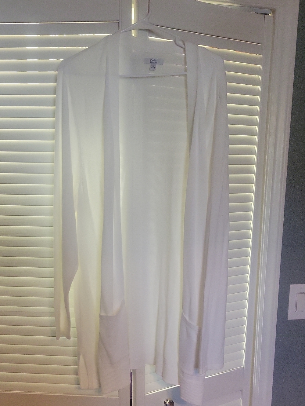croft & barrow White Open-Front Women's Cardigan